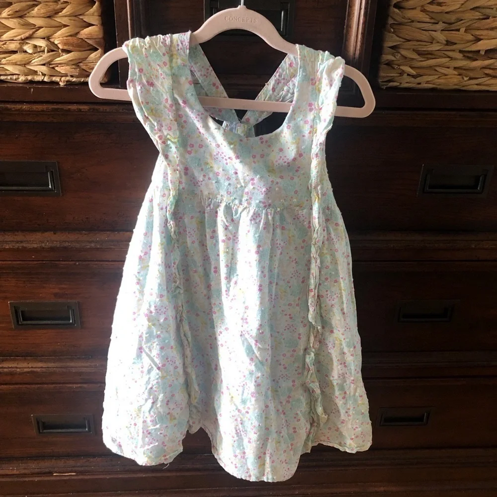 Shabby Chic white floral easter dress in size 6